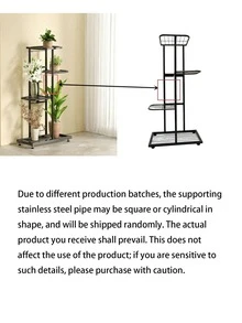 1pc Iron Flower Stand, Black Minimalist Style Plant Rack, Suitable For Living Room, Balcony Decor, 4-8 Tier Multi-Layer Storage Shelf, Multifunctional Display Rack - black - View 5
