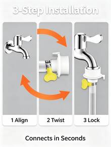 Universal Quick Install Faucet Extension Hose, Transparent PVC Flexible Long Water Pipe With Matching Connector, Household Tap Extender Water Supply Tube For Kitchen Bathroom Sink - 4 points - View 2