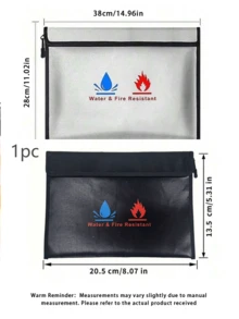 Flame Resistant Document Bag,Made Of Non-Irritating Silicone Coated Material, Safe For Storing Cash, Important Documents, Jewelry, And Passports - A - View 10