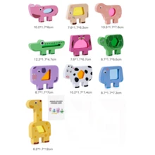 MINKOJA Balok Susun Pelangi Kayu & Akrilik - Permainan Keseimbangan Hewan Kartun, Mainan Bangunan Cahaya & Bayangan Berwarna-warni untuk Permainan Kreatif Anak-Anak dan Bayi - MultiWarna - View 9