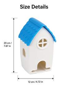 Joivida Cute Cartoon House-Shaped Tissue Holder With Textured Tiled Roof, Available In Blue And Red Roof Options, It Allows Easy Access To Paper Tissues. It Works As Practical Daily Storage As Well As Charming Decorative Ornament To Spruce Up Living Room - Multicolor - View 3