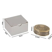 Bronze Pattern Oval Jewelry Box: Retro Style Decoration, Carved Technology, Exquisite Storage Earrings Ring, Gift-Giving Choice - View 5