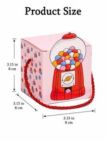 Joivida Portable Gift Box, Cute Cartoon Gift Packaging Box, Can Store Candies, Snacks, Small Gifts And Party Gifts, Suitable For Birthday Parties, Party Gift Packaging, Wedding Souvenir Storage, Holiday Gift Bags - Multicolor - View 3