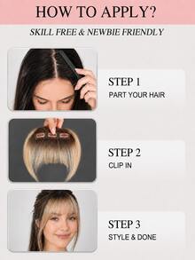 Clip In Bangs Human Hair, Wispy Air Bangs With Face-Framing Temples, Ombre Ash Blonde Balayage Fringe Clip In Hair Extensions, 3-Clip Invisible Bangs Hairpiece For Women, Natural Fluffy Lightweight Easy To Wear Daily - Multicolor - View 7
