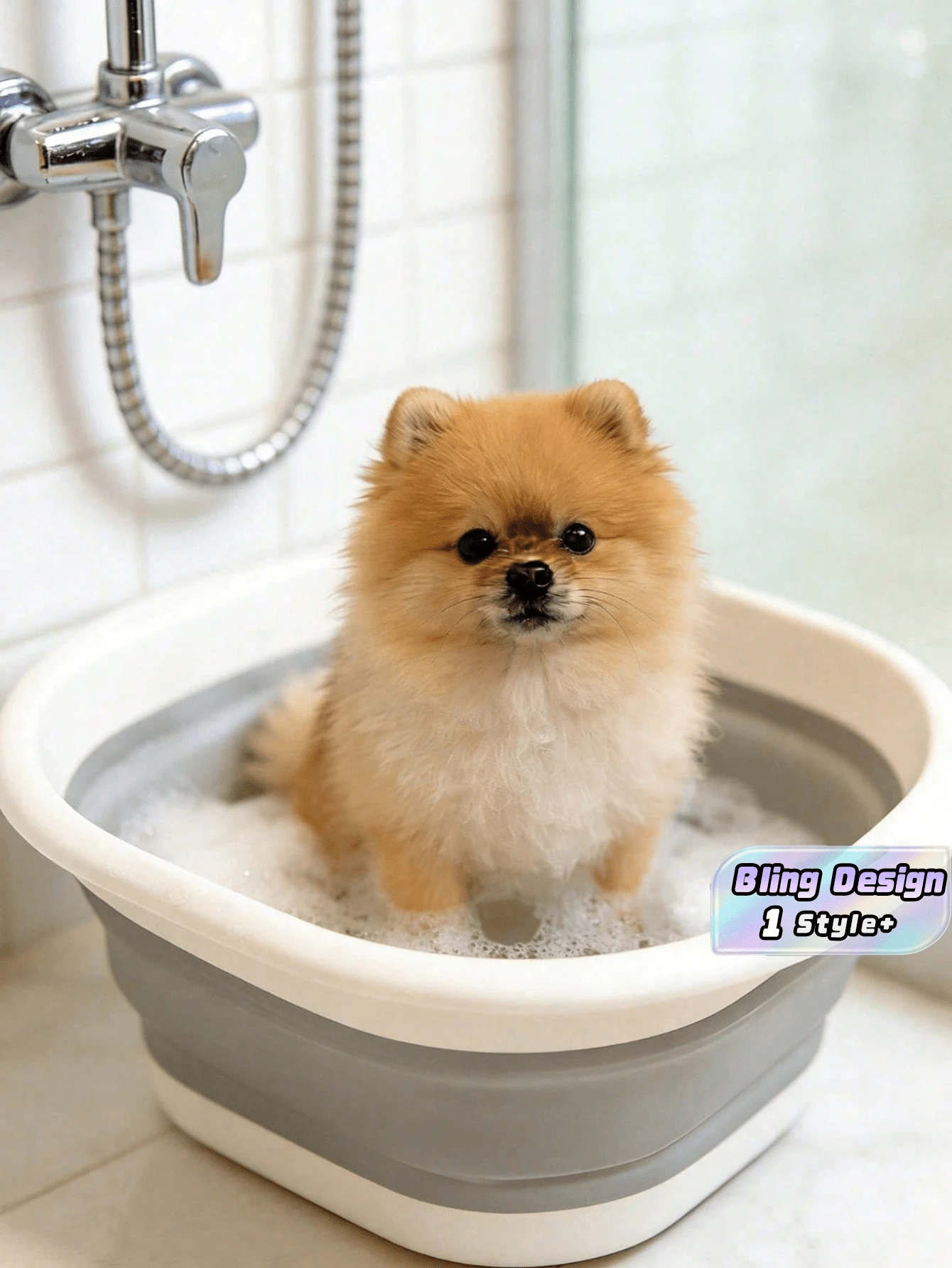 1pc Foldable Pet Bath Tub For Small Dogs Cats With Drainage Design Portable Puppy Shower Basin Anti Slip Non Leak Collapsible Cat Dog Bathtub For Home Travel Grooming Accessories Gift - Multicolor - View 1