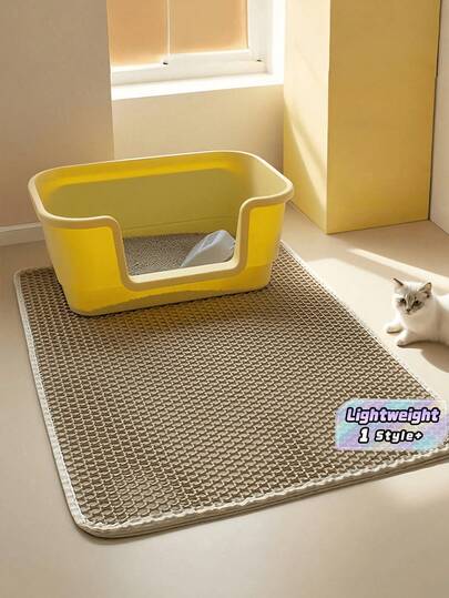 1pc Extra Large Double Layer Cat Litter Mat EVA Material Anti Splash Leak Proof Non Slip Washable Waterproof Odor Proof Easy Clean For Litter Box Protection