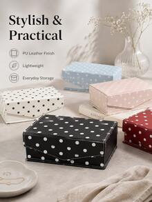 Haus Hana Cute Polka Dot Storage Box, Jewelry, Hair Accessories And Various Cosmetic Accessory Storage Boxes, Portable Storage For Travel, Holiday Gifts - multicolor - View 7