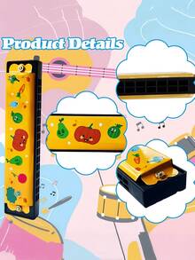 6/12PCS 16 Hole Double Row Cartoon Harmonica Portable Mini Musical Instrument Random Color Beginner Learning Music Toy For Birthday Valentine Back To School Graduation Party Favors Gifts Must Haves - Multicolor - View 6