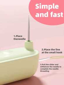 Easy-To-Use Needle Threader - Versatile Tool For Seniors, Hand Sewing And Knitting Supplies, Available In White/Purple/Green - Many - View 5