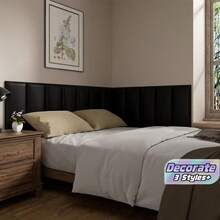 6pcs Thickened 3D Headboard Wall Panels, Tatami Frame Wallpaper, 50cm X 23cm, Peel And Stick, Easy Installation, Suitable For: Bedroom Living Room Anti-Collision Soft Wall Padding, Headboard Protection Pad - 6 Soft-pack - View 1
