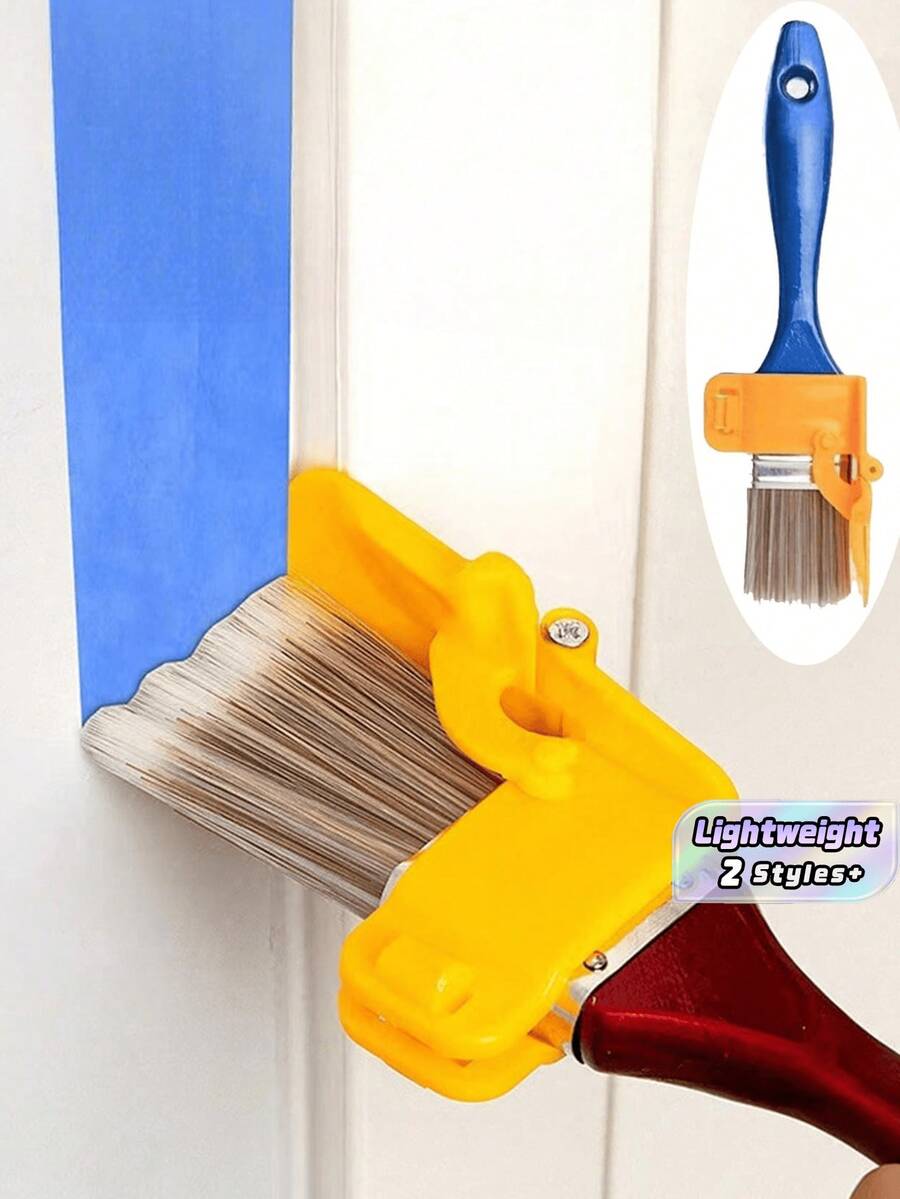 1 pieza Herramienta de cepillo de corte de bordes, cepillo de pintura ligero y portátil para molduras, paredes, techos, marcos de ventanas, superficies estrechas, decoración del hogar, suministros para fiestas de temporada, Halloween, Navidad, graduación, regalo - cepillar - Ver 1