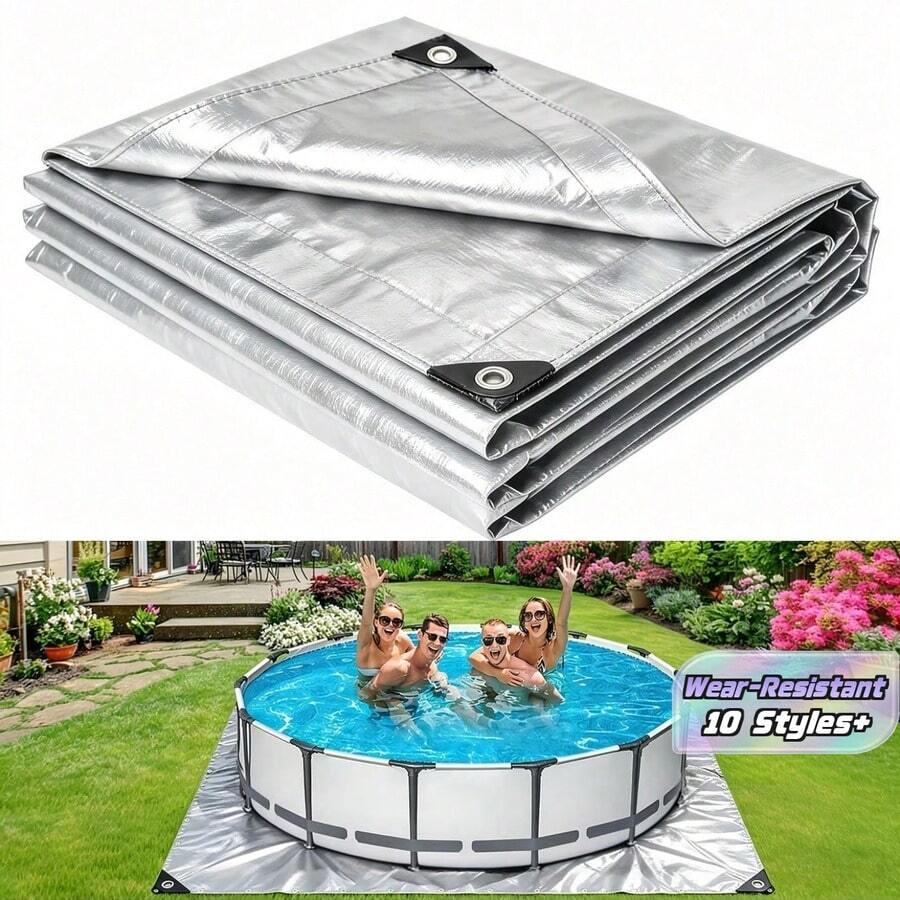 Bạt lót hồ bơi siêu bền, bạt chống thấm nước chống tia UV và chống rách, viền gia cường, đinh tán chống rỉ, phù hợp cho mái nhà, cắm trại, sân vườn, hồ bơi, thuyền và nhiều mục đích khác - Nhiều màu - Xem 1