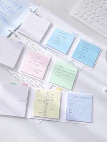Haus Hana Accordion Foldable Multicolor Sticky Notes Pad, 4 Pastel Shades 120 Sheets Total 76*76mm Self-Adhesive Tearable Memo Notes, Portable Flip Design Study Annotation Markers For Exam Review, Class Notes, Office Reminders, Page Labeling - multicolor - View 3