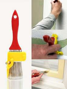 1 pieza Herramienta de cepillo de corte de bordes, cepillo de pintura ligero y portátil para molduras, paredes, techos, marcos de ventanas, superficies estrechas, decoración del hogar, suministros para fiestas de temporada, Halloween, Navidad, graduación, regalo - cepillar - Ver 4