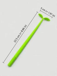 1pc /3pcs Lucky Clover Silicone Shaker Gel Pen - Creative Leaf-Themed Silicone Gel Pen / Floral-Shaped Signature Pen - green leaves - View 5