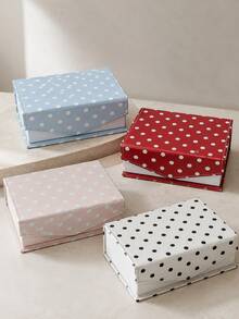 Haus Hana Cute Polka Dot Storage Box, Jewelry, Hair Accessories And Various Cosmetic Accessory Storage Boxes, Portable Storage For Travel, Holiday Gifts - multicolor - View 2