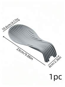 Haus Hana 1Pc/2Pcs Curved Spoon Rest Pad, Soft Thick Silicone Material, Striped Embossed Surface Texture, Heat-Resistant Anti-Slip Design With Liquid Drainage, Keeps Kitchen Counter Tidy, Placed Beside Stoves, For Home Cooks Daily Cooking And Food Prep Use - Multicolor - View 18