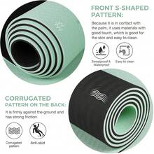 Extra Thick & Wide Yoga Mat, Non‑Slip Surface Exercise Fitness Mat, Shock‑Absorbing Sound‑Insulated Jump Rope Mat,Comfortable Cushioned Exercise Pad,Multi‑Purpose Home Gym Accessory For Yoga, Pilates,Skipping Rope And Indoor Daily Work‑Out Activities - Matcha Green - View 2