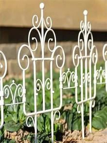 5件/10件/20件裝 裝飾性花園邊緣圍欄，戶外庭院花園塑膠邊緣飾條，植物邊界草坪邊緣，營造舒適居家氛圍，黑色/白色 - 彩色 - 查看 4