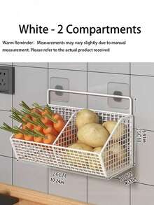 Durable Metal Wall-Mounted Kitchen Basket Rack, Multi-Functional Kitchen Storage Organizer, Can Hang Spices, Garlic, Onions, Vegetables, Effectively Improve Kitchen Space Utilization And Reduce Clutter - Black - View 14