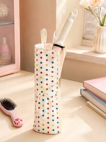 Joivida Colorful Polka‑Dot Heat‑Resistant Storage Bag For Hair Curlers, Comes With Hanging Loop For Wall Storage. It Keeps Hot Styling Tools Safely Stored, Great For Bathroom And Travel Use. - Multicolor - View 6