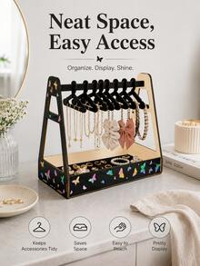 Joivida Wooden Jewelry Rack With Multiple Slots, Necklace And Earring Display Box, Jewelry Storage And Organizing Ornaments, Small Item Display Tower Center Table For Storing Handicrafts, Desktop Decoration Storage Rack, Essential Box For Shops And Homes - Multicolor - View 13