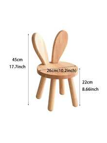 Wooden Stool With Rabbit Ears, A Wooden Photography Prop, Creative Small Stool, Shoe-Changing Stool, Animal-Designed Chair, For Room Decoration And Studio Photography Props, Living Room, Kitchen, Classroom.Christmas Decorations - Multicolor - View 8