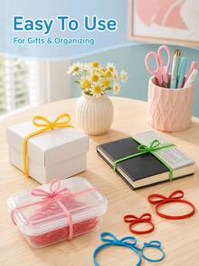 Zazumi Vibrant Bow‑Shaped Silicone Rubber Bands Feature Good Stretch For Repeated Use. Flexible To Seal Containers Or Bundle Small Items, Suitable For Household Daily Organization. - multicolor - View 7