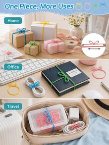 Zazumi Vibrant Bow‑Shaped Silicone Rubber Bands Feature Good Stretch For Repeated Use. Flexible To Seal Containers Or Bundle Small Items, Suitable For Household Daily Organization. - multicolor - View 4