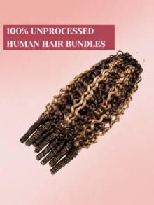 Boho Braids 女用 18 吋捲曲真人鉤編髮束 60G 預分束羽毛感真人鉤編髮 隱形奇蹟結接髮 4/27 色 - S4/27 - 查看 2