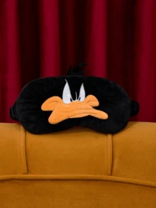 LOONEY TUNES X Joivida 1pc Duck Embroidered Polyester Sleep Mask, Soft Breathable Light-Blocking Eye Cover, Cute Cartoon Design, Great For Travel, Office Nap, Home Relaxation, Daily Sleep, A Fun Gift For Birthday Or Anniversary - Black - View 5