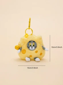 TOM & JERRY X Joivida 1pc And Cheese Design Mini Hanging Plushless Stuffed Bag, Cute Cartoon Purse, Fun Novelty D R For Backpack, Handbag Or Keychain , A Unique Personalized Gift For Birthday, Anniversary Or Any Cheese-Loving Pet Fan - Yellow - View 2