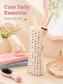 Joivida Colorful Polka‑Dot Heat‑Resistant Storage Bag For Hair Curlers, Comes With Hanging Loop For Wall Storage. It Keeps Hot Styling Tools Safely Stored, Great For Bathroom And Travel Use. - Multicolor - View 10