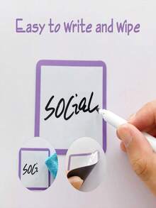 30 Pcs Reusable Magnetic Sticky Notes, 4 X 4 Inch Erasable Magnetic Label Stickers,Versatile Magnet Notes For Whiteboards, Refrigerators, School Lockers, Ideal Stationery Supplies For Classroom, Office Organization, Great Back‑To‑School Accessory - Multicolor - View 6