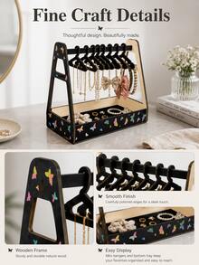 Joivida Wooden Jewelry Rack With Multiple Slots, Necklace And Earring Display Box, Jewelry Storage And Organizing Ornaments, Small Item Display Tower Center Table For Storing Handicrafts, Desktop Decoration Storage Rack, Essential Box For Shops And Homes - Multicolor - View 9