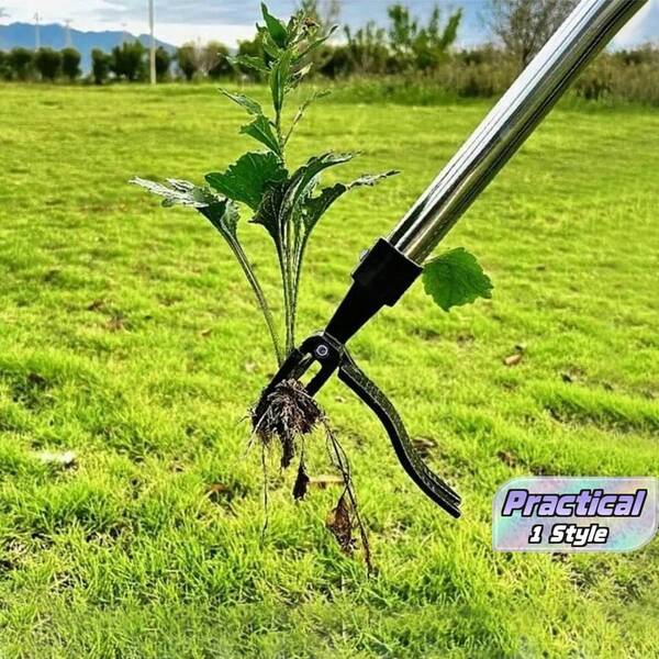 1pc Upright Weeder And Root Remover - Manual Vertical Weeding Tool - Ergonomic Aluminum Garden Weeder With Sharp Metal Teeth, Easy To Remove Weeds, Lawn Care And Soil Cultivation, Suitable For Gardening, Patio And Yard Use