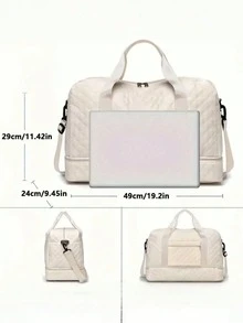 1PC Large Capacity Travel Duffel Bag Extra Large Overnight Weekender Tote For Women Multi Compartment Wet Dry Separation Side Pockets Shoe Compartment Lightweight Argyle Pattern Luggage For Travel Business Trip Fitness Gym Adventure Overnight - View 9