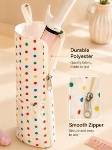 Joivida Colorful Polka‑Dot Heat‑Resistant Storage Bag For Hair Curlers, Comes With Hanging Loop For Wall Storage. It Keeps Hot Styling Tools Safely Stored, Great For Bathroom And Travel Use. - Multicolor - View 9
