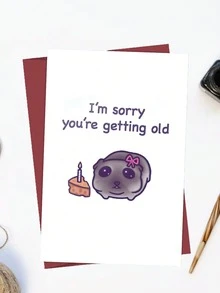 1/2/5/8/12Set Funny Hamster Im Sorry Youre Getting Old Birthday Greeting Card Humorous Sarcastic For Family Friend Partner Coworker Anniversary Retirement Party Celebration Gift Office Home Decor Keepsake - multicolor - View 3