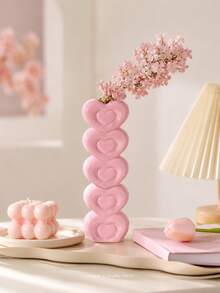 Joivida Stacked Heart‑Shaped Ceramic Vase With Smooth Glossy Finish, Holds Fresh Or Dried Flowers. Works As Chic Tabletop Decor For Living Room And Bedroom. - multicolor - View 7