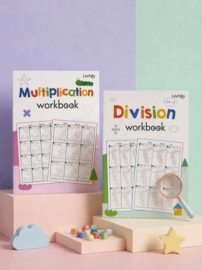 MINKOJA 32 Pages Children's Basic Math Workbook, Includes Number Line Addition & Subtraction, Addition & Subtraction Within 1000, Mixed Operations, Multiplication & Division Exercises, Suitable For Preschool Home Education And Kindergarten