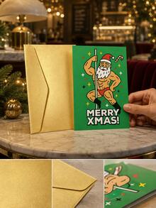 Muroi Mono 1 bộ thiệp chúc mừng Giáng sinh hài hước, thiết kế ông già Noel ngồi trên bồn cầu Yule Log, thiệp Noel ngày lễ phong cách táo bạo, thiệp Giáng sinh độc lạ hài hước cho gia đình bạn bè đồng nghiệp, thiệp ghi chú quà tặng ngày lễ theo mùa vui nhộn - Nhiều màu - Xem 6