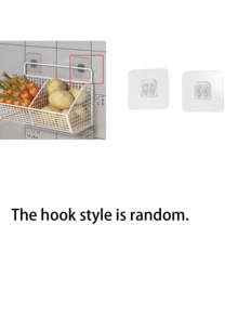 Durable Metal Wall-Mounted Kitchen Basket Rack, Multi-Functional Kitchen Storage Organizer, Can Hang Spices, Garlic, Onions, Vegetables, Effectively Improve Kitchen Space Utilization And Reduce Clutter - Black - View 7