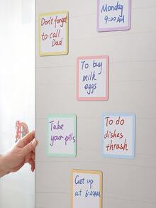 30 Pcs Reusable Magnetic Sticky Notes, 4 X 4 Inch Erasable Magnetic Label Stickers,Versatile Magnet Notes For Whiteboards, Refrigerators, School Lockers, Ideal Stationery Supplies For Classroom, Office Organization, Great Back‑To‑School Accessory - Multicolor - View 3
