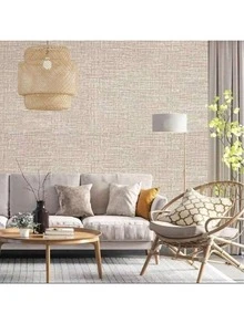 1 Roll Solid Beige Textured Self-Adhesive Wallpaper, Vinyl Material, Suitable For Bedroom, Living Room, Furniture, Cabinet Renovation, Removable And Easy To Clean, Home Decor Sticker, Available In 3m/7m/10m - Beige - View 6