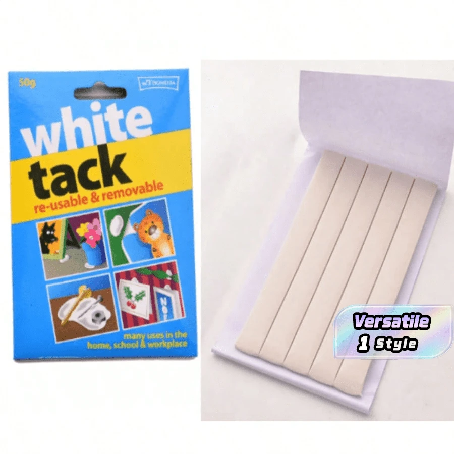 White Tack Reusable Adhesive Putty, Removable Sticky Tack No Damage Wall Multi-Purpose Mounting Clay For Home School Office Posters Photos Frames - A - View 1