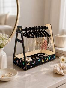 Joivida Wooden Jewelry Rack With Multiple Slots, Necklace And Earring Display Box, Jewelry Storage And Organizing Ornaments, Small Item Display Tower Center Table For Storing Handicrafts, Desktop Decoration Storage Rack, Essential Box For Shops And Homes - Multicolor - View 7