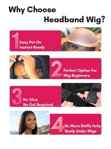 QUICK WEAR Headband Bob Wig Human Hair Glueless Install With Quick Drawstring Adjustment Natural Color Straight Hair 150% Density For Women, None Lace Wigs Human Hair Wear & Go For Beginner Friendly 9AM Hair Cosplay Y2K Ss26 - SNatural - View 8