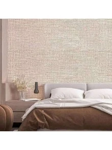 1 Roll Solid Beige Textured Self-Adhesive Wallpaper, Vinyl Material, Suitable For Bedroom, Living Room, Furniture, Cabinet Renovation, Removable And Easy To Clean, Home Decor Sticker, Available In 3m/7m/10m - Beige - View 3