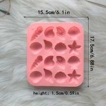 1/3 PiecesSilicone Mold Set In Shell And Starfish Shape, 12 Cavity, Chocolate And Ice Cube Molds, Handcrafted Home Baking Tools, Gift For Dad - View 2